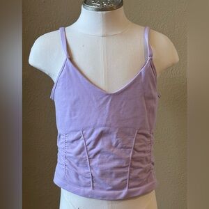Free People Lavender Spaghetti Strap Ruched Tank Top size XS/S
